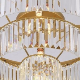 Designer Touch Decorative Postmodern Luxury Round K9 Crystal Flush Mount Ceiling Light Exhibition Hall