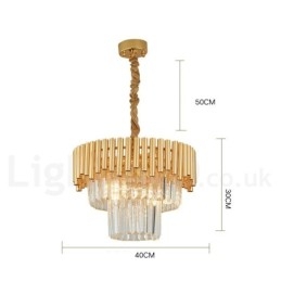 Designer Touch Decorative Postmodern Gold Luxury Round K9 Crystal Pendant Chandelier Lights Exhibition Hall
