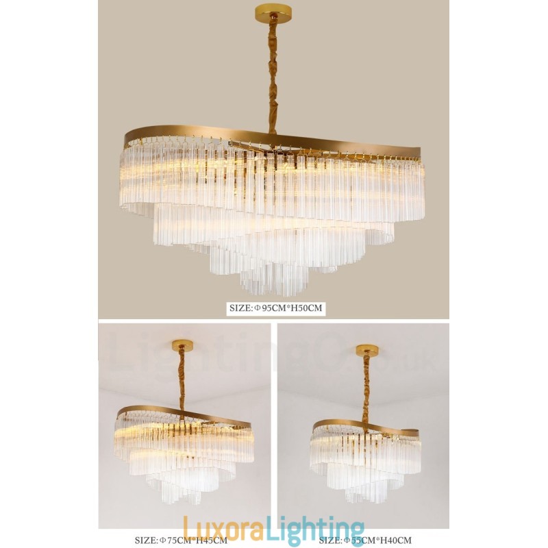 Designer Touch Decorative Gold Postmodern Luxury Round K9 Crystal Pendant Chandelier Exhibition Hall