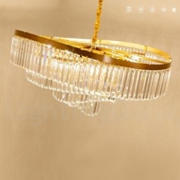 Designer Touch Decorative Gold Postmodern Luxury Round K9 Crystal Pendant Chandelier Exhibition Hall