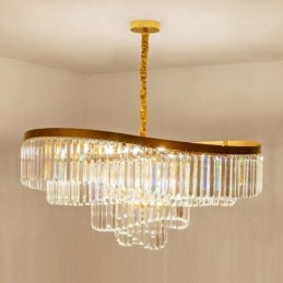 Designer Touch Decorative Gold Postmodern Luxury Round K9 Crystal Pendant Chandelier Exhibition Hall