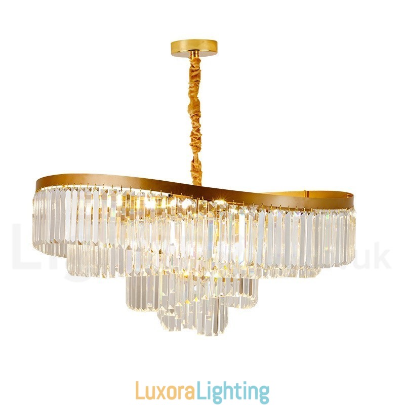 Designer Touch Decorative Gold Postmodern Luxury Round K9 Crystal Pendant Chandelier Exhibition Hall