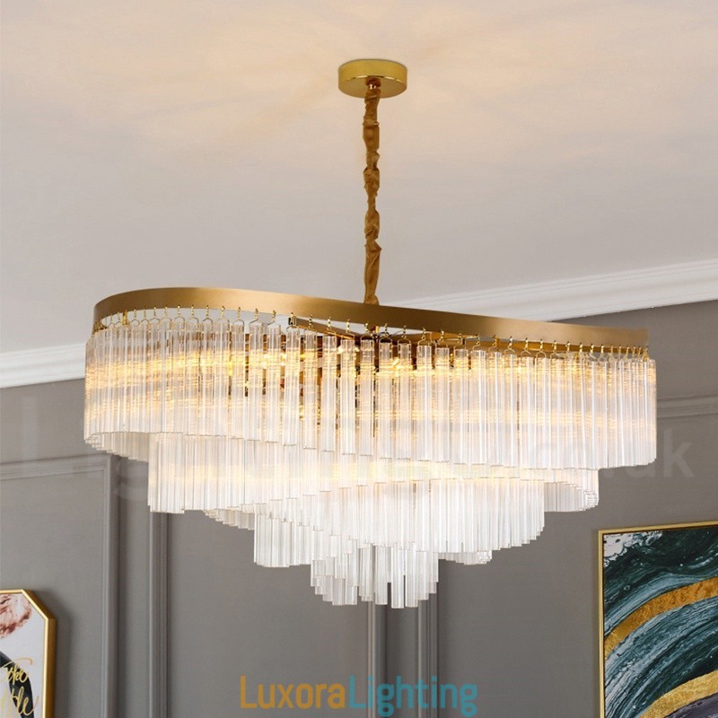 Designer Touch Decorative Gold Postmodern Luxury Round K9 Crystal Pendant Chandelier Exhibition Hall