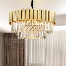 Designer Touch Decorative This Year Luxury Postmodern Gold Round K9 Crystal Pendant Chandelier Exhibition Hall