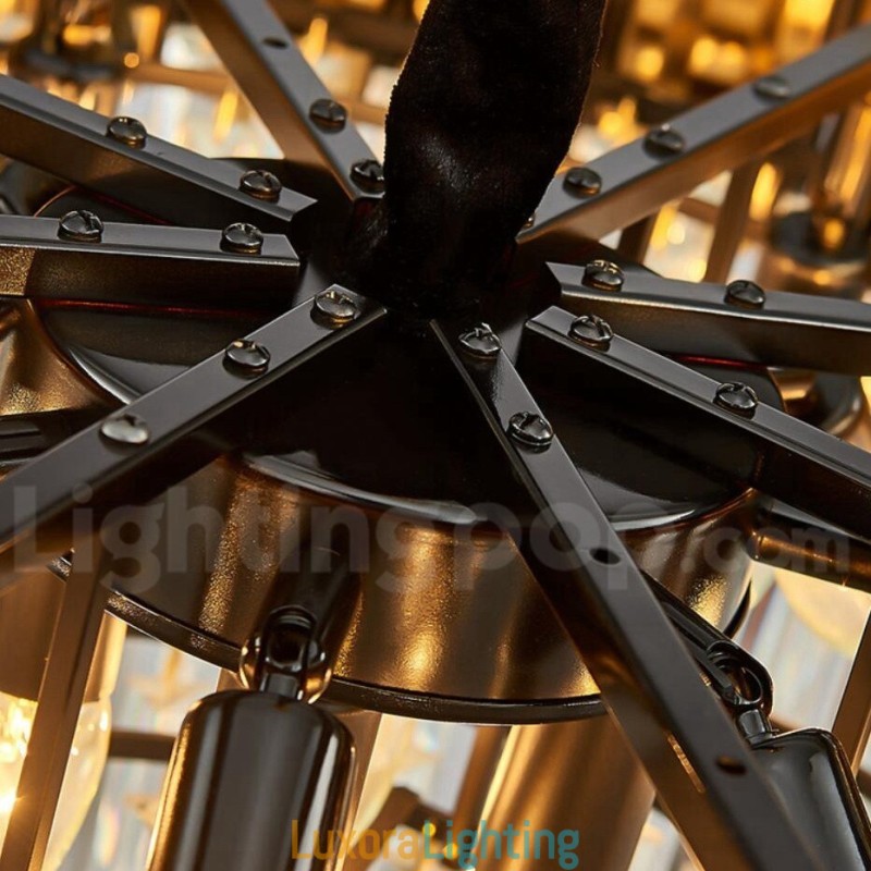 Designer Touch Decorative This Year Luxury Postmodern Gold Round K9 Crystal Pendant Chandelier Exhibition Hall