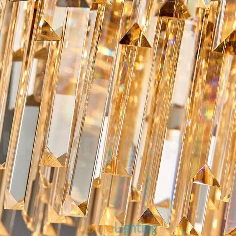 Designer Touch Decorative This Year Luxury Postmodern Gold Round K9 Crystal Pendant Chandelier Exhibition Hall