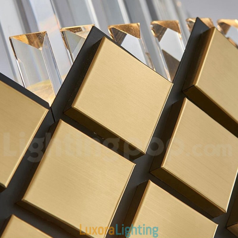 Designer Touch Decorative Luxury Modern Gold Plus Black Round K9 Crystal Pendant Chandelier Exhibition Hall