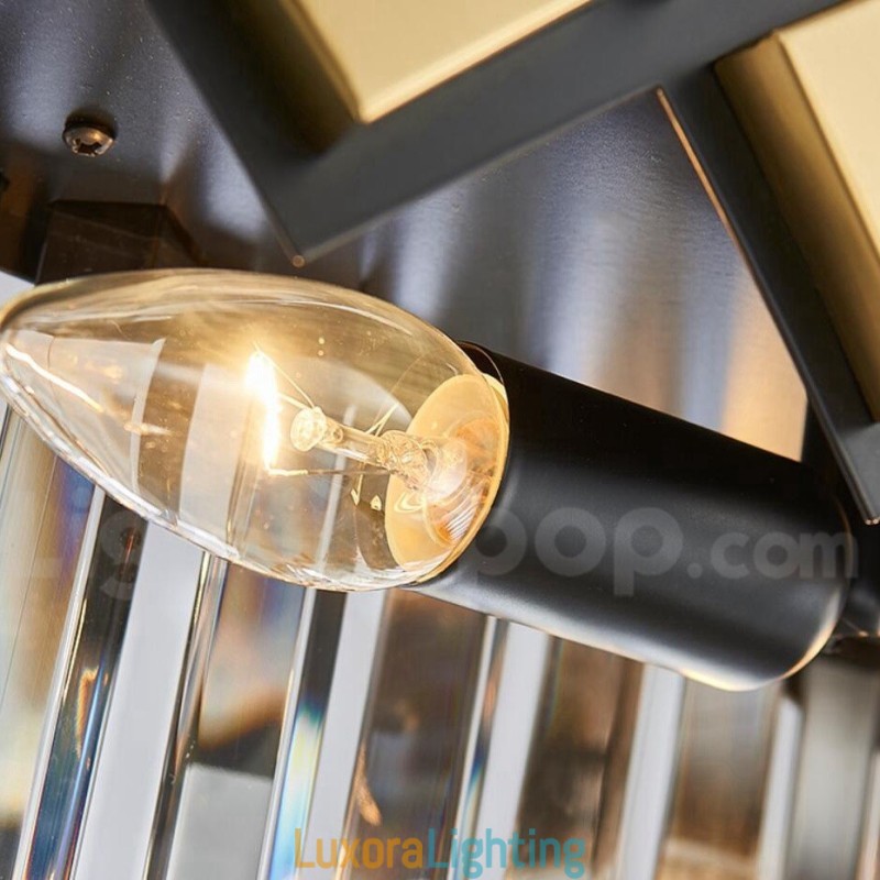 Designer Touch Decorative Luxury Modern Gold Plus Black Round K9 Crystal Pendant Chandelier Exhibition Hall