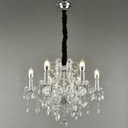 Designer Touch Decorative 6 Light Gold Silver American Style Crystal Pendant Chandelier Light Store