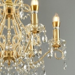 Designer Touch Decorative 6 Light Gold Silver American Style Crystal Pendant Chandelier Light Store