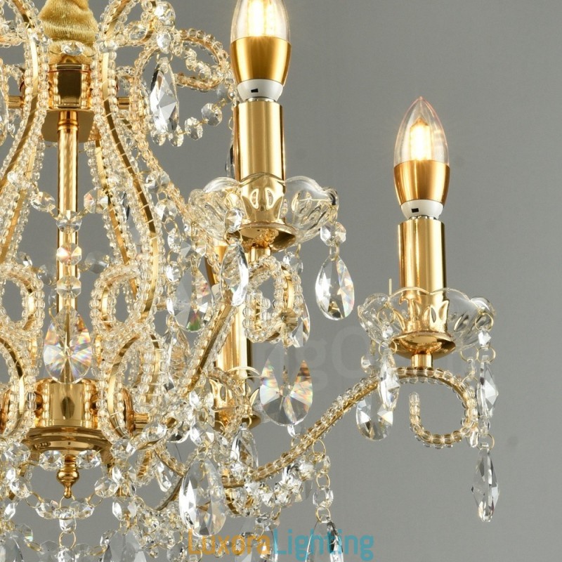 Designer Touch Decorative 6 Light Gold Silver American Style Crystal Pendant Chandelier Light Store