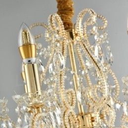 Designer Touch Decorative 6 Light Gold Silver American Style Crystal Pendant Chandelier Light Store