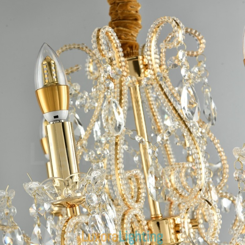 Designer Touch Decorative 6 Light Gold Silver American Style Crystal Pendant Chandelier Light Store