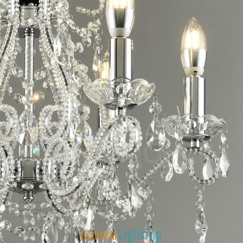 Designer Touch Decorative 6 Light Gold Silver American Style Crystal Pendant Chandelier Light Store