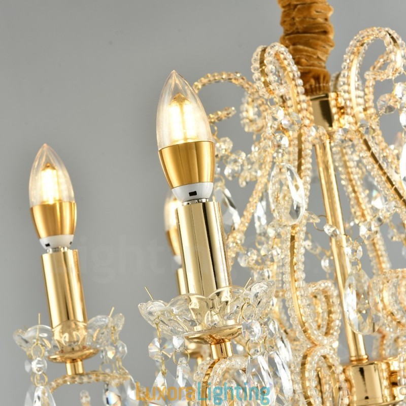 Designer Touch Decorative 6 Light Gold Silver American Style Crystal Pendant Chandelier Light Store