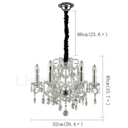 Designer Touch Decorative 6 Light Gold Silver American Style Crystal Pendant Chandelier Light Store
