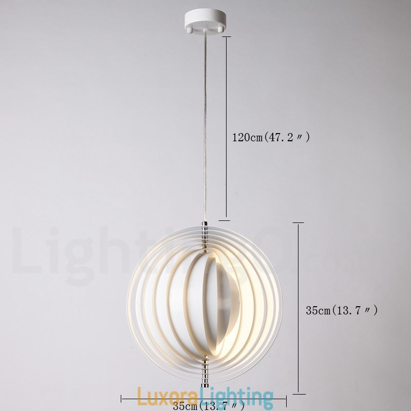 Designer Touch Decorative Globe White Rotate Postmodern DIY Pendant Light