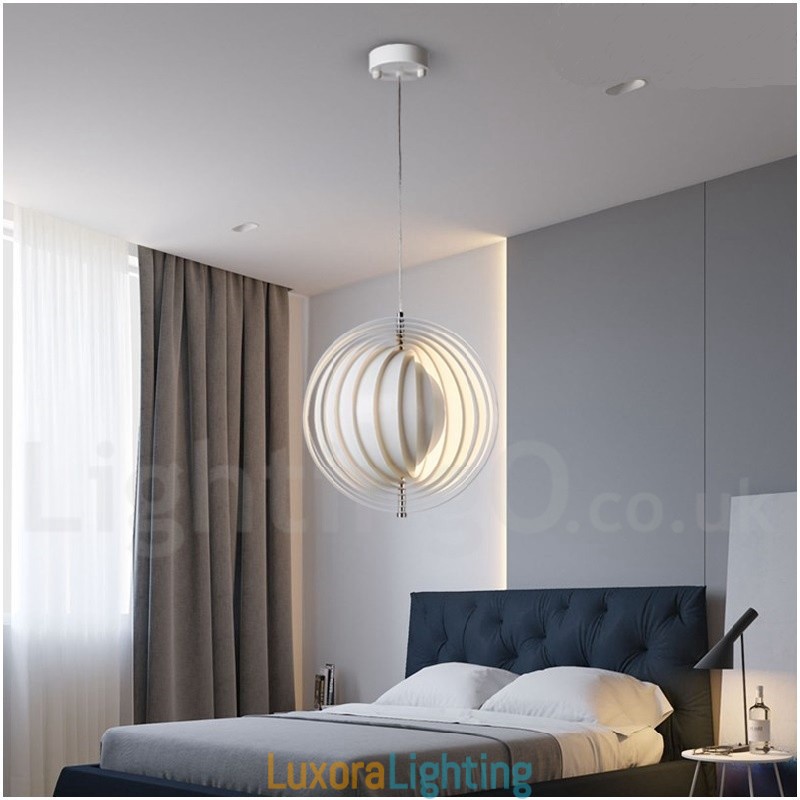 Designer Touch Decorative Globe White Rotate Postmodern DIY Pendant Light