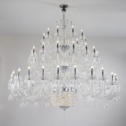Designer Touch Decorative 50 Light Clear Elegant Luxurious Crystal Candle Chandelier Exhibition Hal