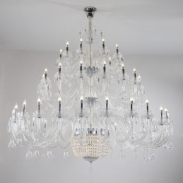 Designer Touch Decorative 50 Light Clear Elegant Luxurious Crystal Candle Chandelier Exhibition Hal