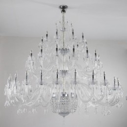 Designer Touch Decorative 50 Light Clear Elegant Luxurious Crystal Candle Chandelier Exhibition Hal