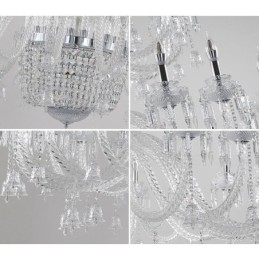 Designer Touch Decorative 50 Light Clear Elegant Luxurious Crystal Candle Chandelier Exhibition Hal