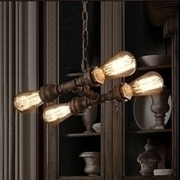 Designer Touch Decorative 4 Light American Industrial Water Pipe Retro style Wind