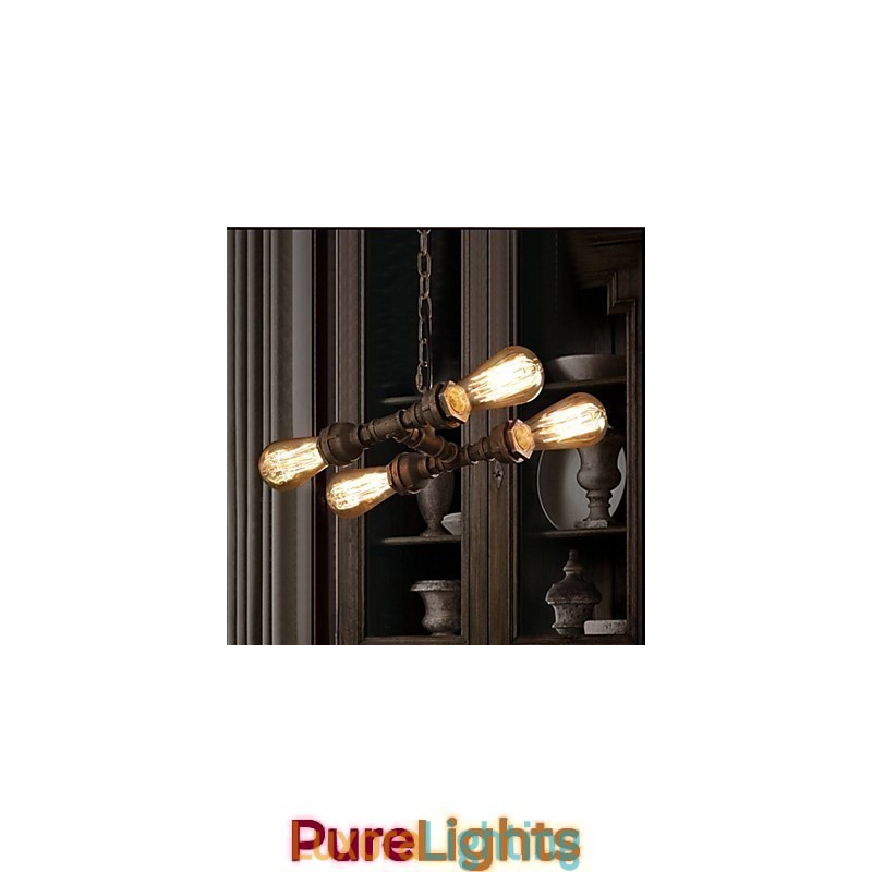 Designer Touch Decorative 4 Light American Industrial Water Pipe Retro style Wind