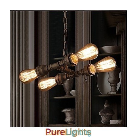 Designer Touch Decorative 4 Light American Industrial Water Pipe Retro style Wind