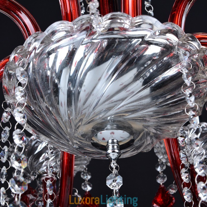 Designer Touch Decorative Red Crystal Candle Chandelier