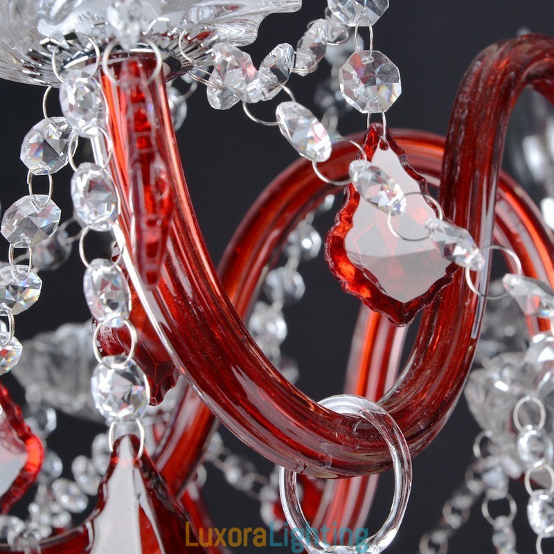 Designer Touch Decorative Red Crystal Candle Chandelier
