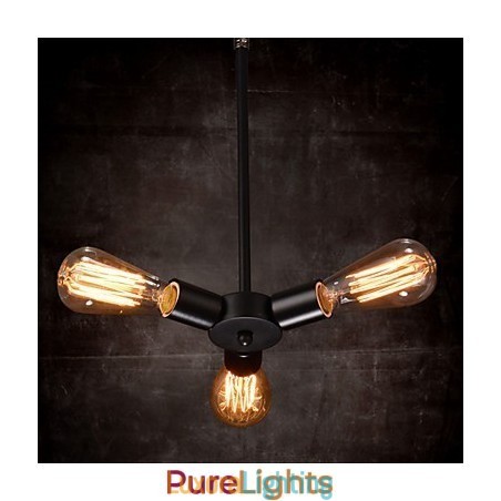 Designer Touch Decorative Pendant Light 3 Lights Country Style Wrought Iron