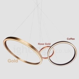 Designer Touch Decorative Wi Fi Smart Dimmable Gold Rose Gold Modern Contemporary 3 Rings Light Aluminum Alloy Pendant Light with Acrylic Shade