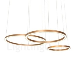 Designer Touch Decorative Wi Fi Smart Dimmable Gold Rose Gold Modern Contemporary 3 Rings Light Aluminum Alloy Pendant Light with Acrylic Shade