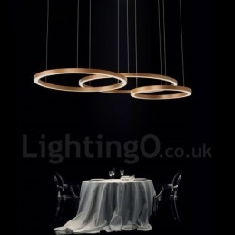 Designer Touch Decorative Wi Fi Smart Dimmable Gold Rose Gold Modern Contemporary 3 Rings Light Aluminum Alloy Pendant Light with Acrylic Shade
