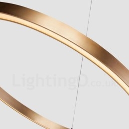 Designer Touch Decorative Wi Fi Smart Dimmable Gold Rose Gold Modern Contemporary 3 Rings Light Aluminum Alloy Pendant Light with Acrylic Shade