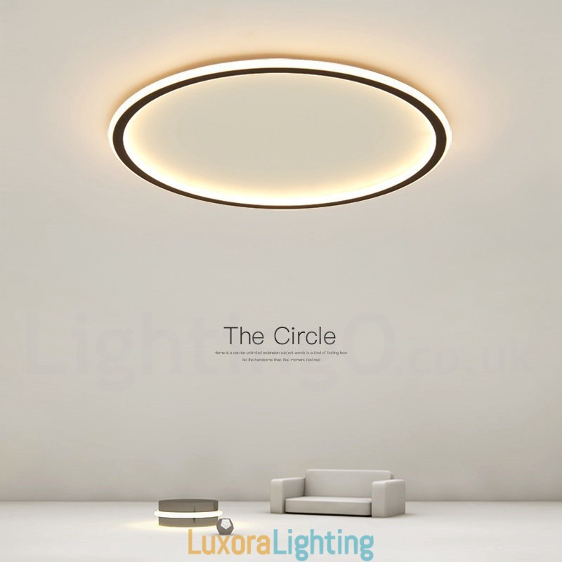 Designer Touch Decorative Ultra Thin Dimmable Modern Contemporary Nordic Style Flush Mount Ceiling Lights with Remote Control Also Can Be Used As Wall Light