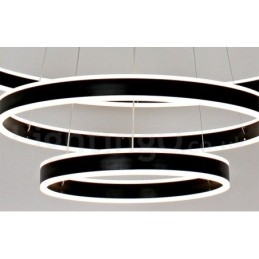 Designer Touch Decorative Dimmable Wi Fi Smart 3 Rings Two Strips Modern Contemporary Pendant Light with Acrylic Shade