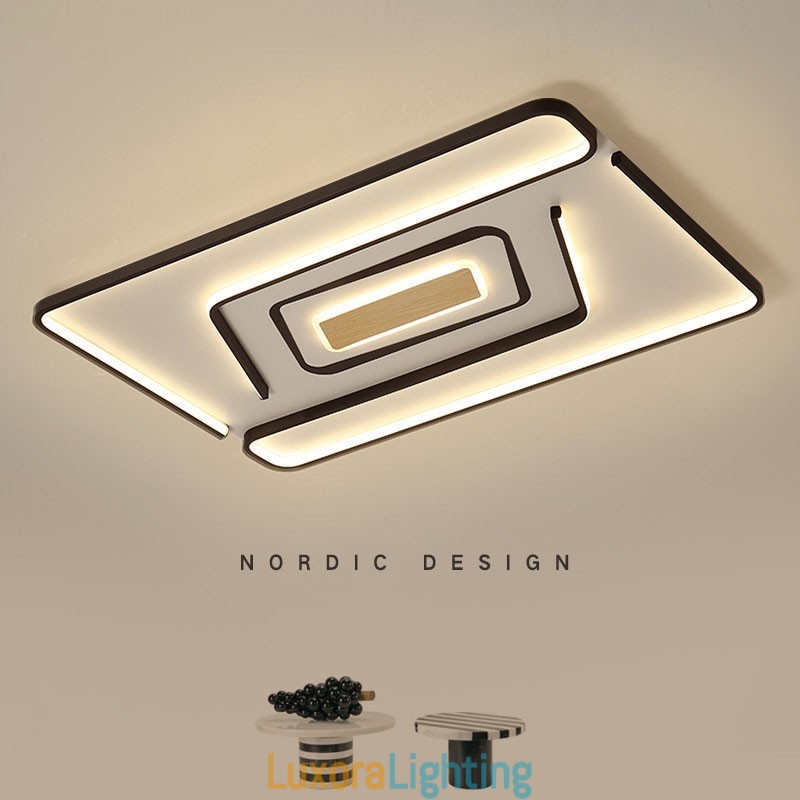 Designer Touch Decorative Rectangle Modern Contemporary Flush Mount Light