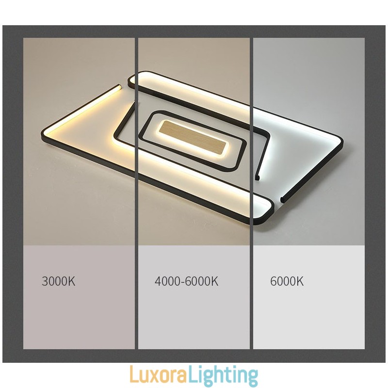 Designer Touch Decorative Rectangle Modern Contemporary Flush Mount Light