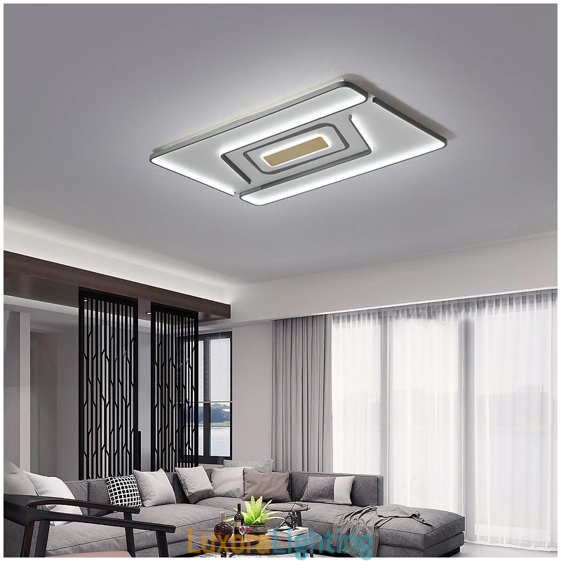 Designer Touch Decorative Rectangle Modern Contemporary Flush Mount Light