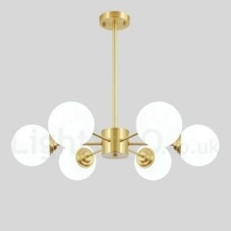 Designer Touch Decorative 6 Light Pure Brass Northern Europe Bean Chandelier Modern Metal Molecules Pendant Light