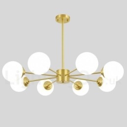 Designer Touch Decorative 8 Light Pure Brass Northern Europe Bean Chandelier Modern Metal Molecules Pendant Light