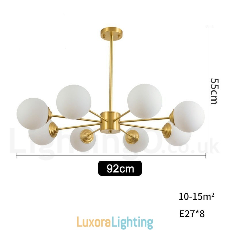 Designer Touch Decorative 8 Light Pure Brass Northern Europe Bean Chandelier Modern Metal Molecules Pendant Light