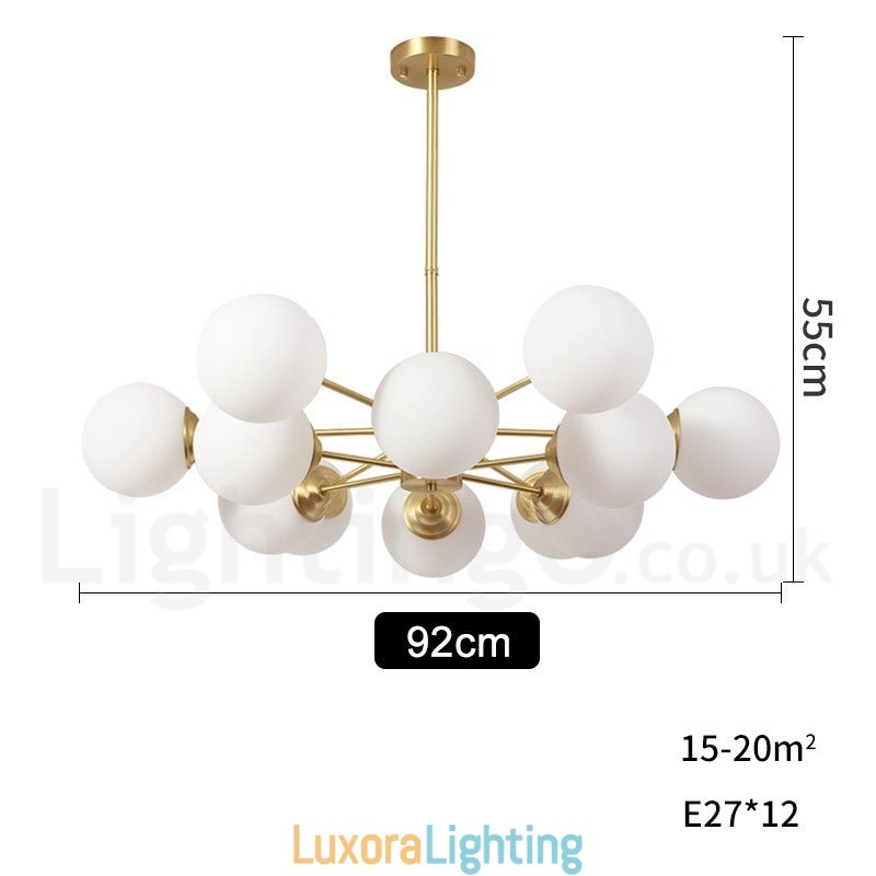 Designer Touch Decorative 12 Light (6+6 Light) Two Tiers Pure Brass Northern Europe Bean Chandelier Modern Metal Molecules Pendant Light
