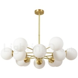 Designer Touch Decorative 12 Light (6+6 Light) Two Tiers Pure Brass Northern Europe Bean Chandelier Modern Metal Molecules Pendant Light