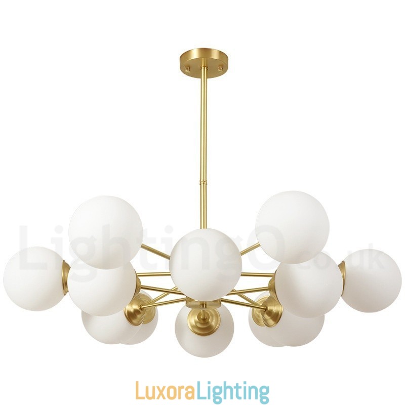 Designer Touch Decorative 12 Light (6+6 Light) Two Tiers Pure Brass Northern Europe Bean Chandelier Modern Metal Molecules Pendant Light