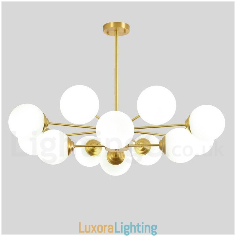Designer Touch Decorative 12 Light (8+4 Light) Two Tiers Pure Brass Northern Europe Bean Chandelier Modern Metal Molecules Pendant Light