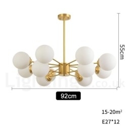 Designer Touch Decorative 12 Light (8+4 Light) Two Tiers Pure Brass Northern Europe Bean Chandelier Modern Metal Molecules Pendant Light