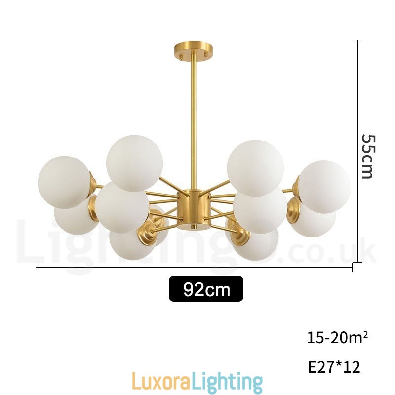 Designer Touch Decorative 12 Light (8+4 Light) Two Tiers Pure Brass Northern Europe Bean Chandelier Modern Metal Molecules Pendant Light